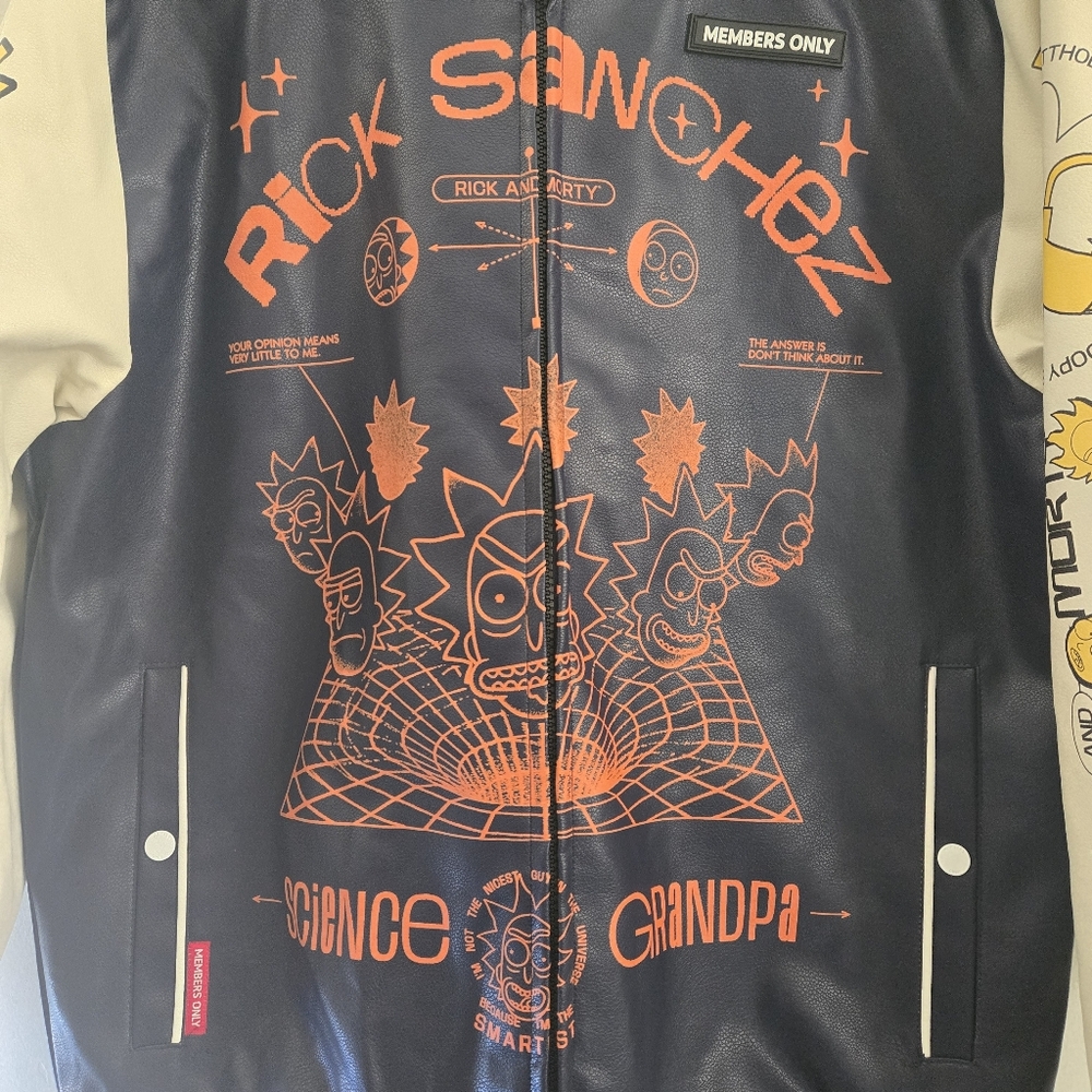 Rick & Morty Members Only Navy Blue Varsity Jacket - Picture 3 of 10
